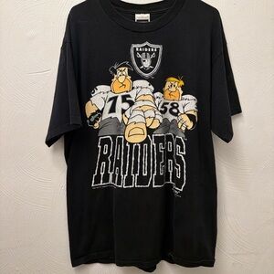 Raiders Flintstones Graphic Tee in Black